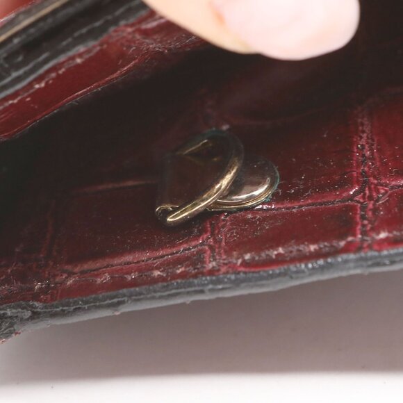 Vintage Croco Grain Leather Briefcase Bag Top-Handle Locking Front Oxblood - Picture 10 of 11